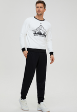 Load image into Gallery viewer, Pullover / Cotton / White / Sweater/ Mountain Printed
