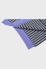 Charger l&#39;image dans la galerie, Houndstooth Scarf (Multicolor Cashmere with Rib Details)
