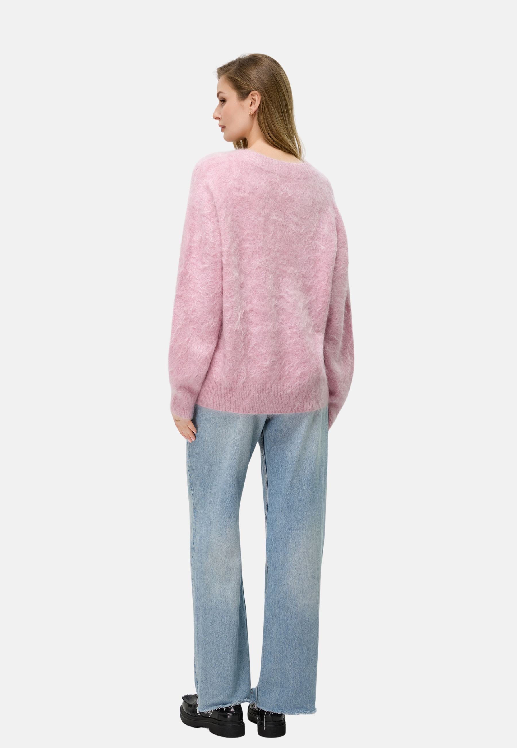 Brushed Pure Cashmere V-Neck Sweater