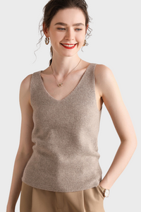 Stylish V-Neck Cashmere Vest Top336082659852530