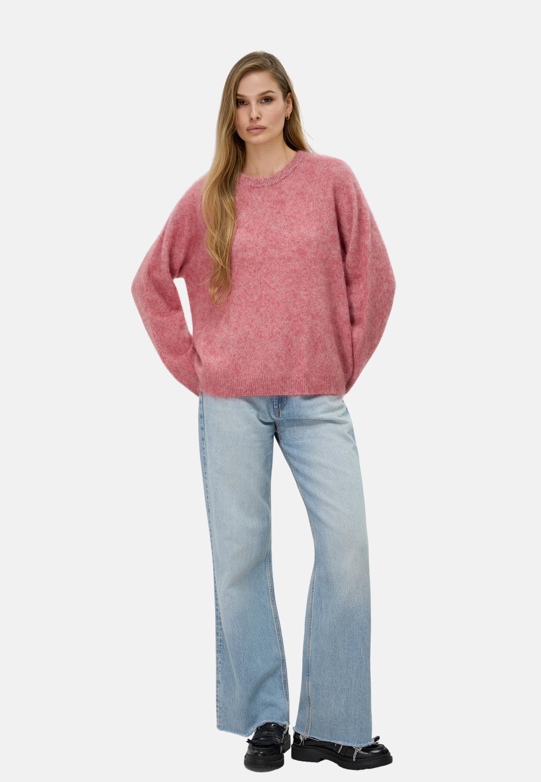 Pure Cashmere Crew - Neck Brushed Sweater