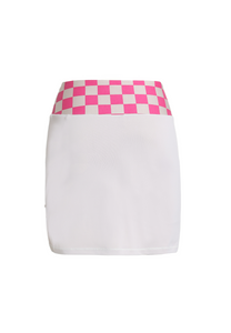 High-Waisted Checkered Asymmetric Skirt332778092445938