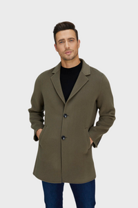 Slick Single-Breasted Wool Blend Coat2736068022354162