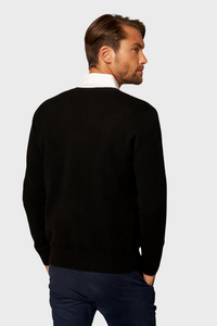 Solid V-Neck Merino-Cashmere Sweater1736085029470450