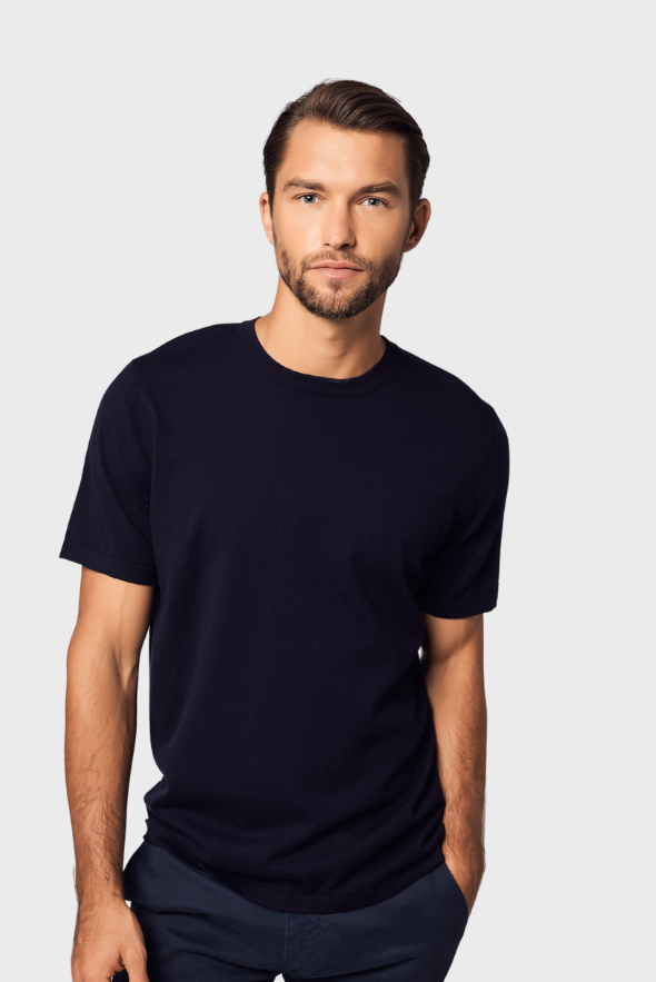 Classic Crew Neck Cotton Cashmere T-Shirt