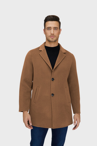 Slick Single-Breasted Wool Blend Coat3436068022583538