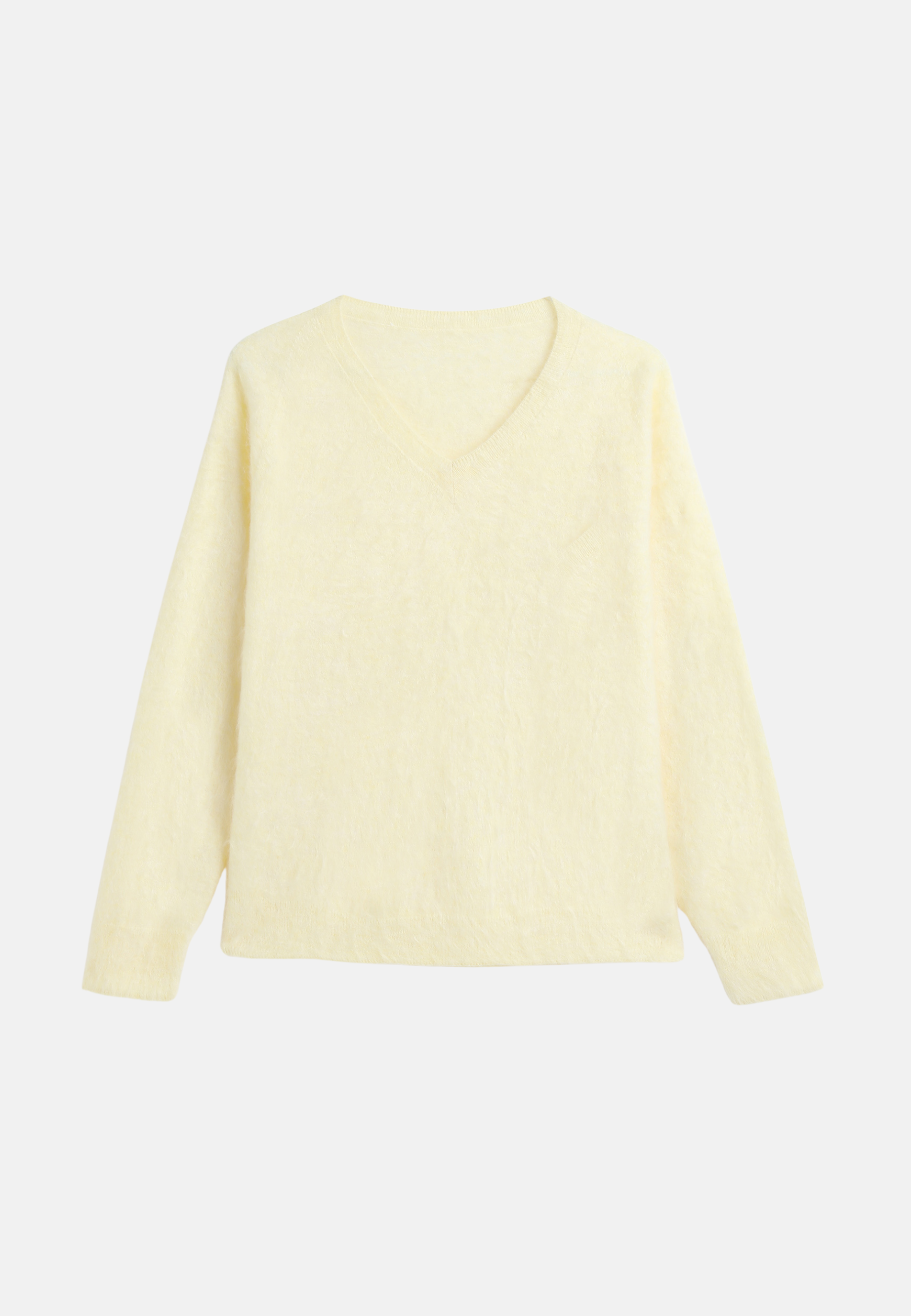 Brushed Silk Cashmere V - Neck Sweater