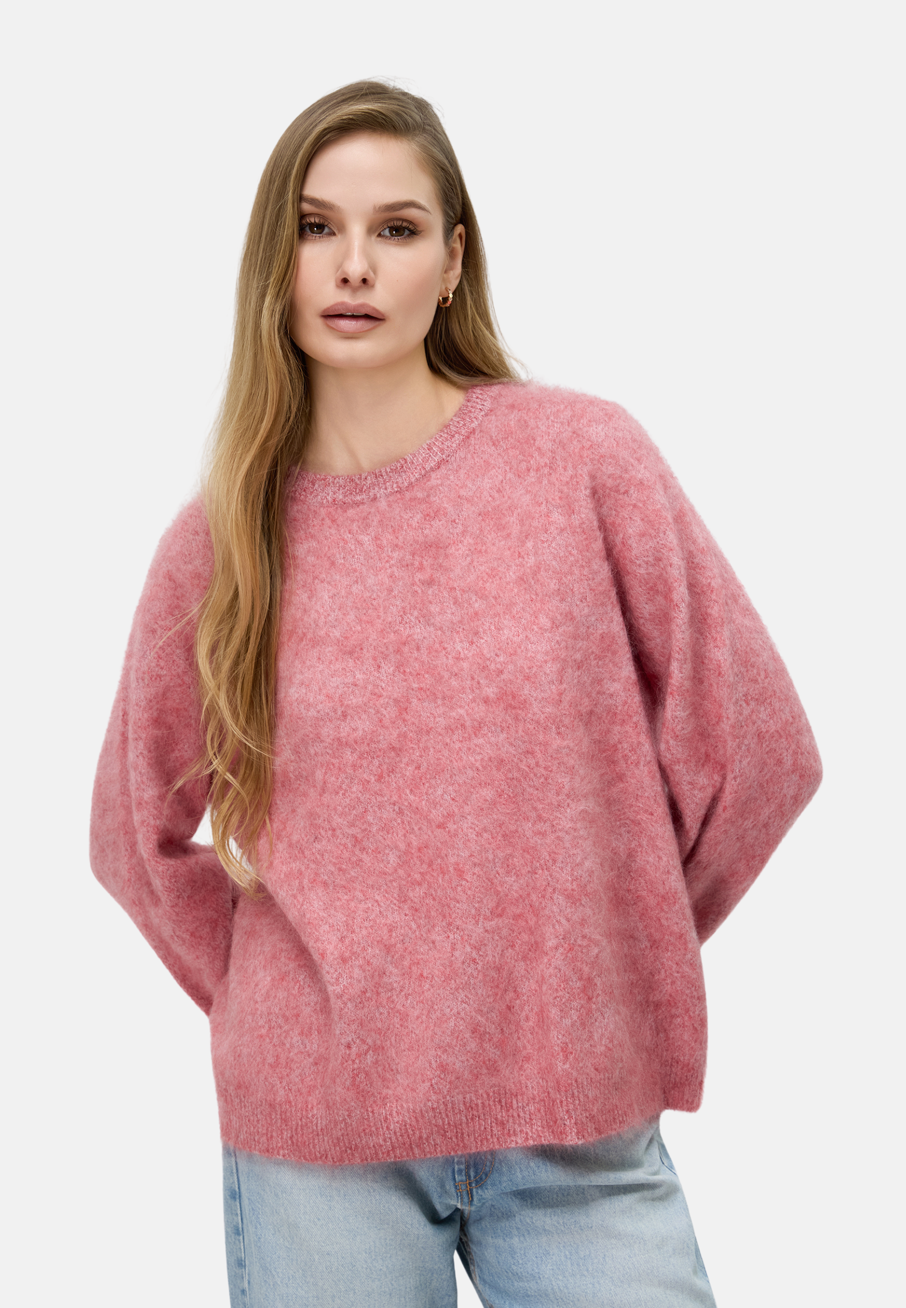 Pure Cashmere Crew - Neck Brushed Sweater