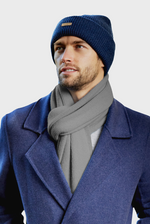 Load image into Gallery viewer, Cashmere Rib Trim Scarf 
