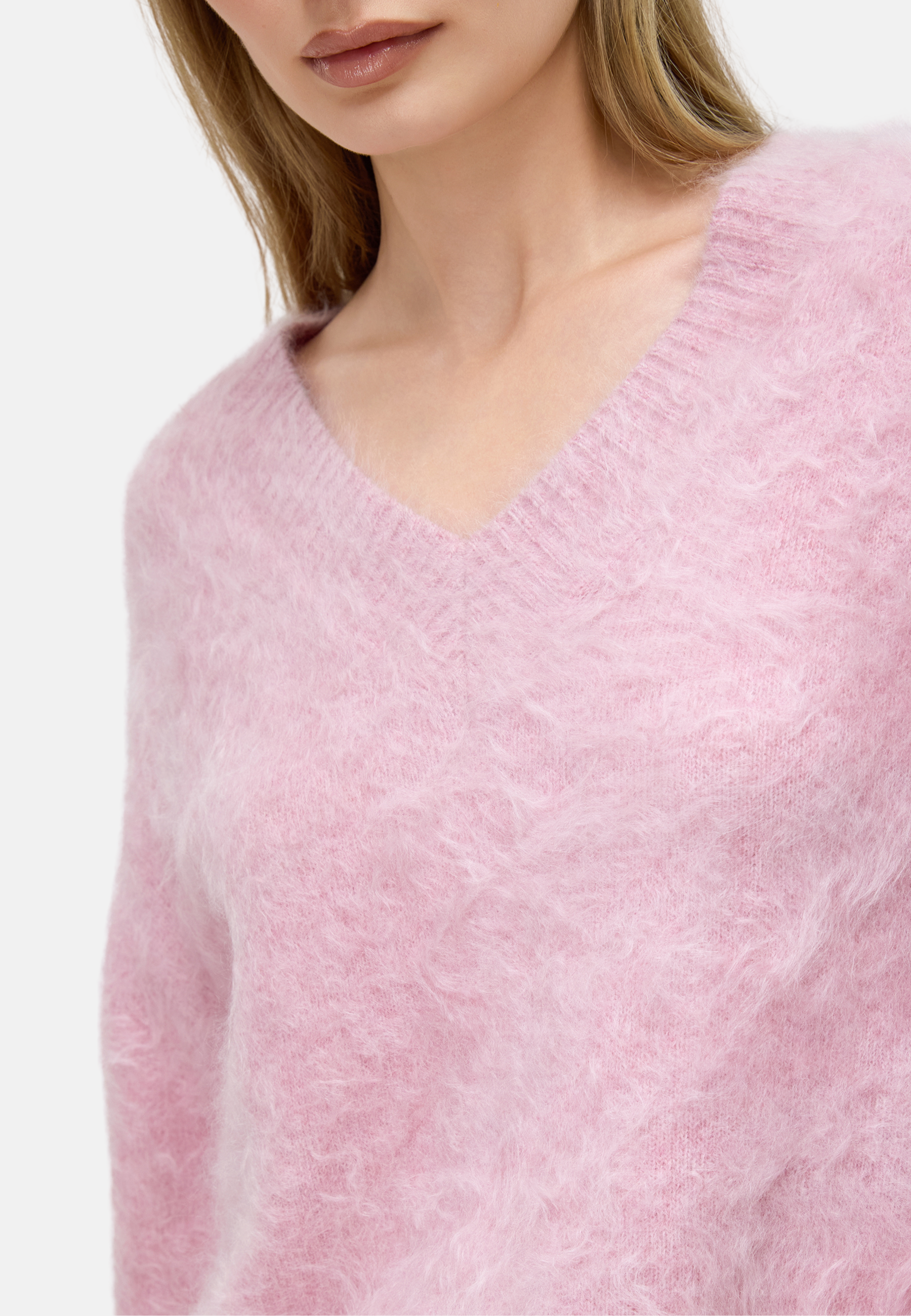 Brushed Pure Cashmere V-Neck Sweater
