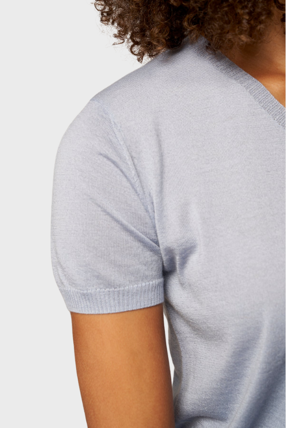 Silk Cashmere V-Neck T-Shirt