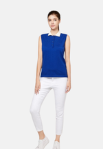 Lade das Bild in den Galerie-Viewer, Cotton Cashmere Sleeveless Polo Shirt
