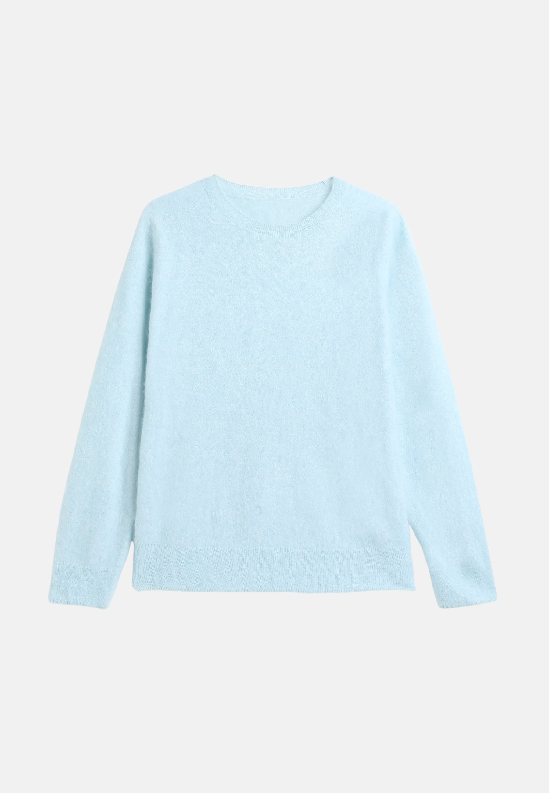 Brushed Silk Cashmere Crew-Neck Sweater