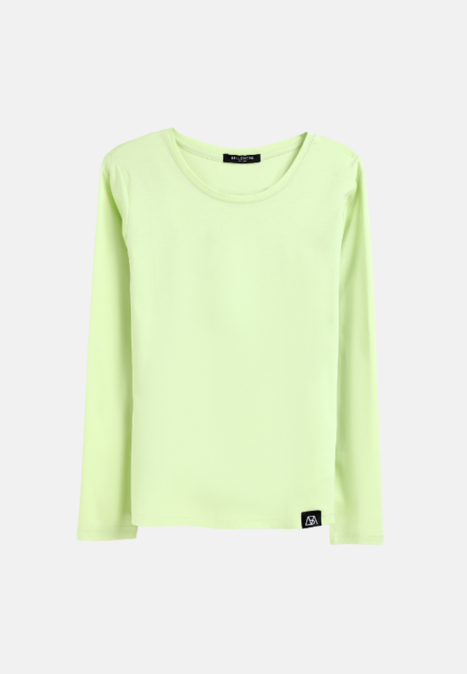 Long Sleeve Crew Neck Mercerized Cotton Women T-Shirt