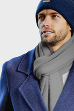 Load image into Gallery viewer, Cashmere Rib Trim Scarf 
