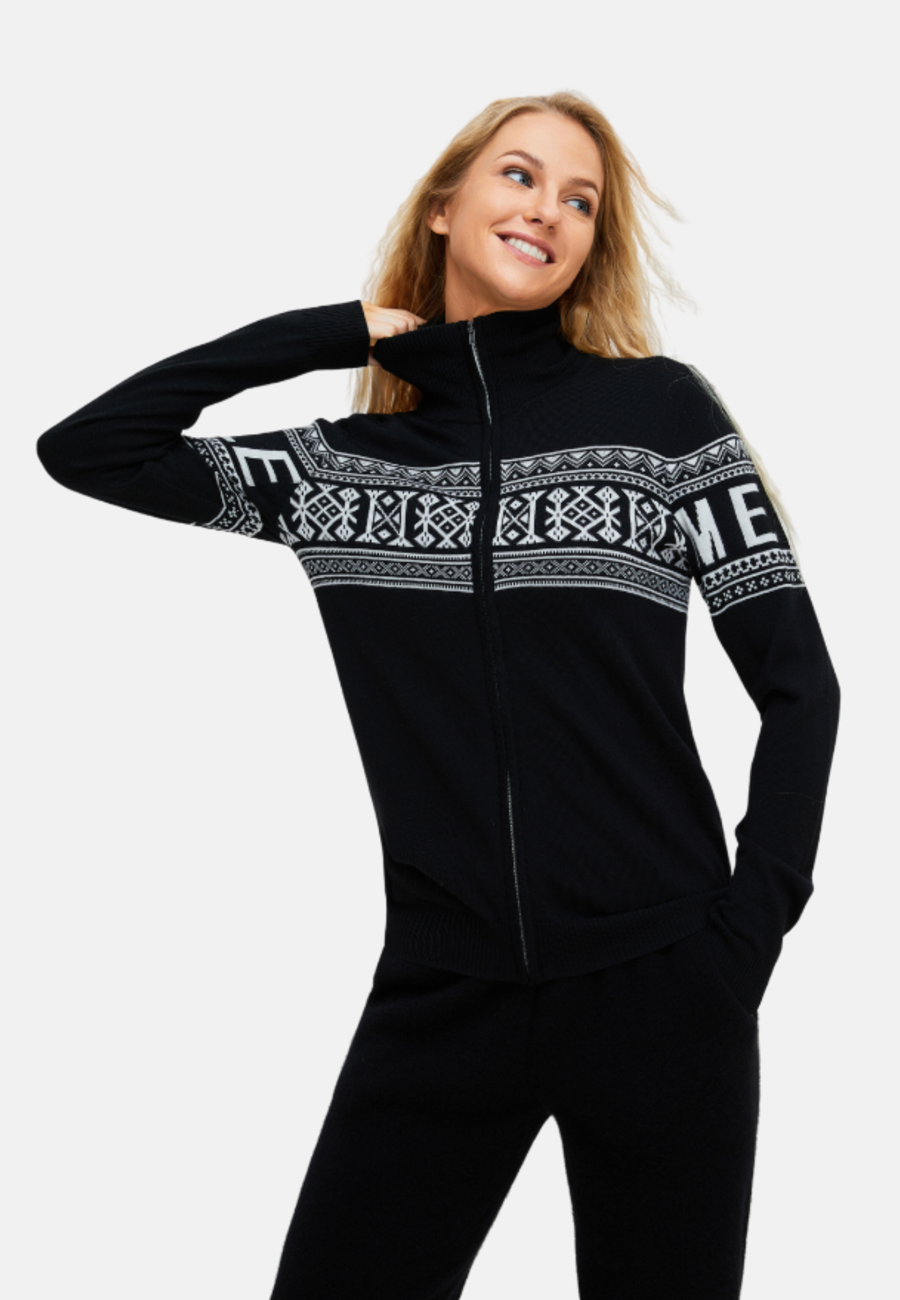 Unisex Vintage Sweden Design Full Zipped Cardigan