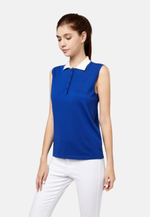 Lade das Bild in den Galerie-Viewer, Cotton Cashmere Sleeveless Polo Shirt
