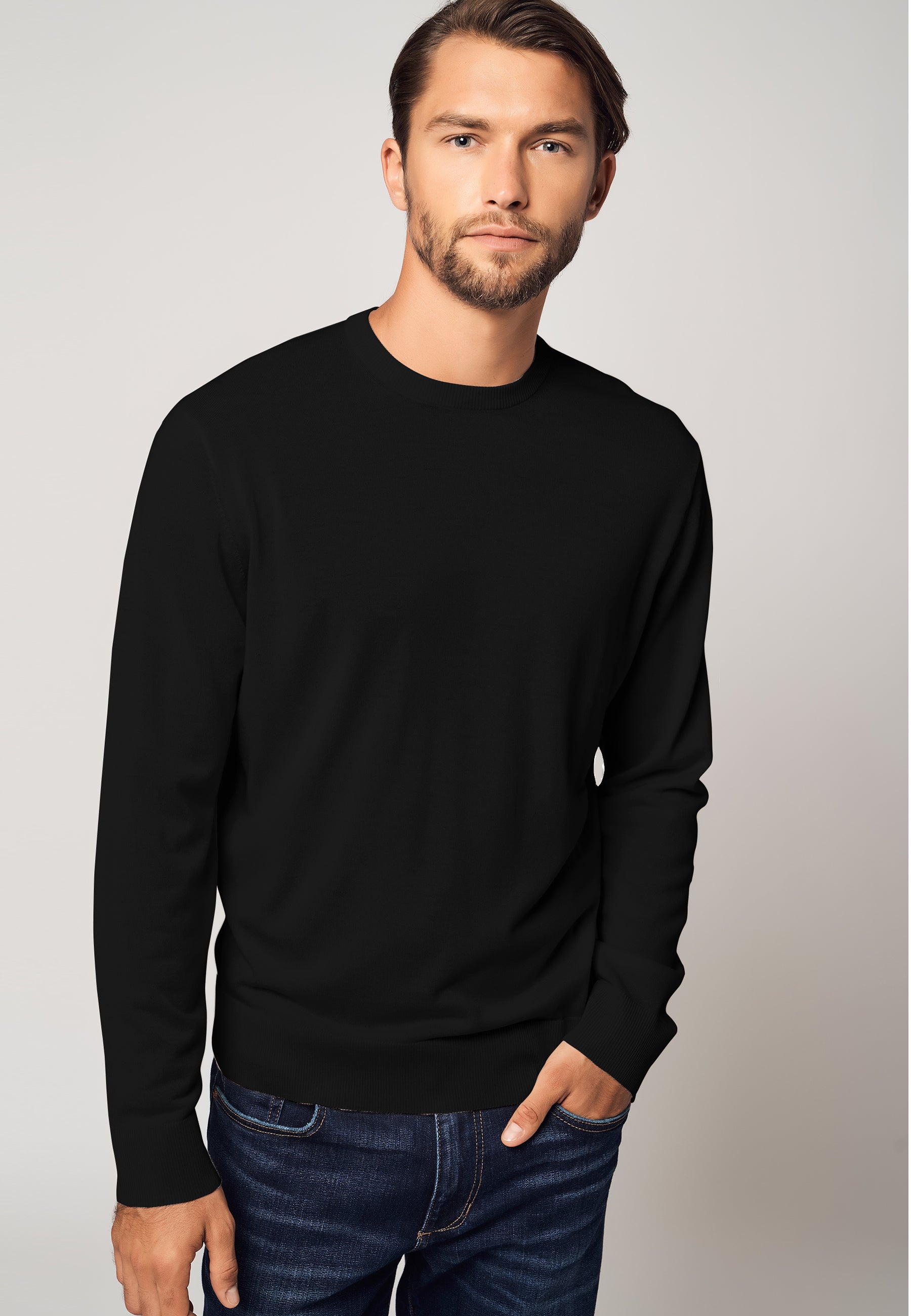 Pure Crew Neck Merino-Cashmere Sweater