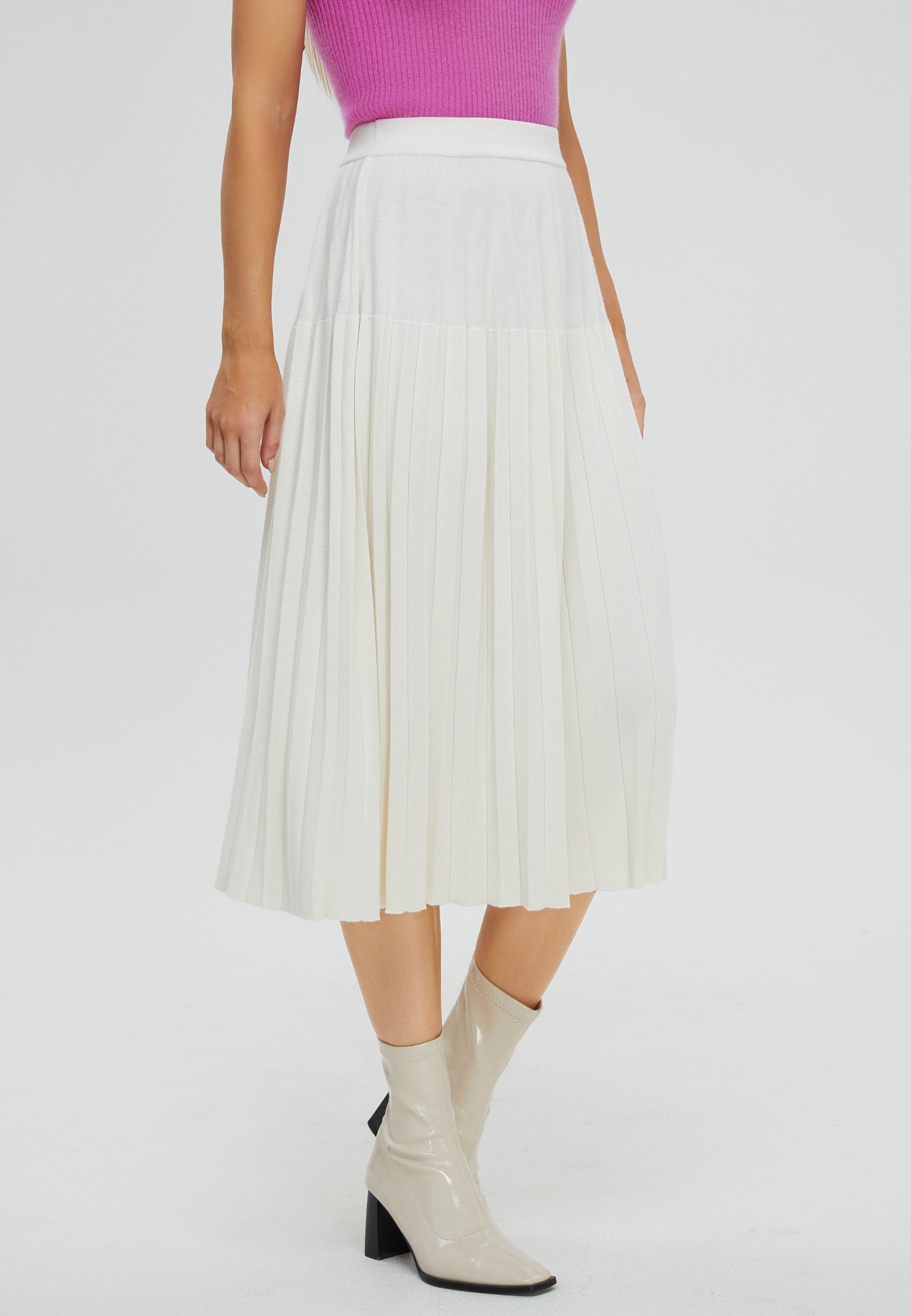 Women's Merino Gradient Pleated Skirt