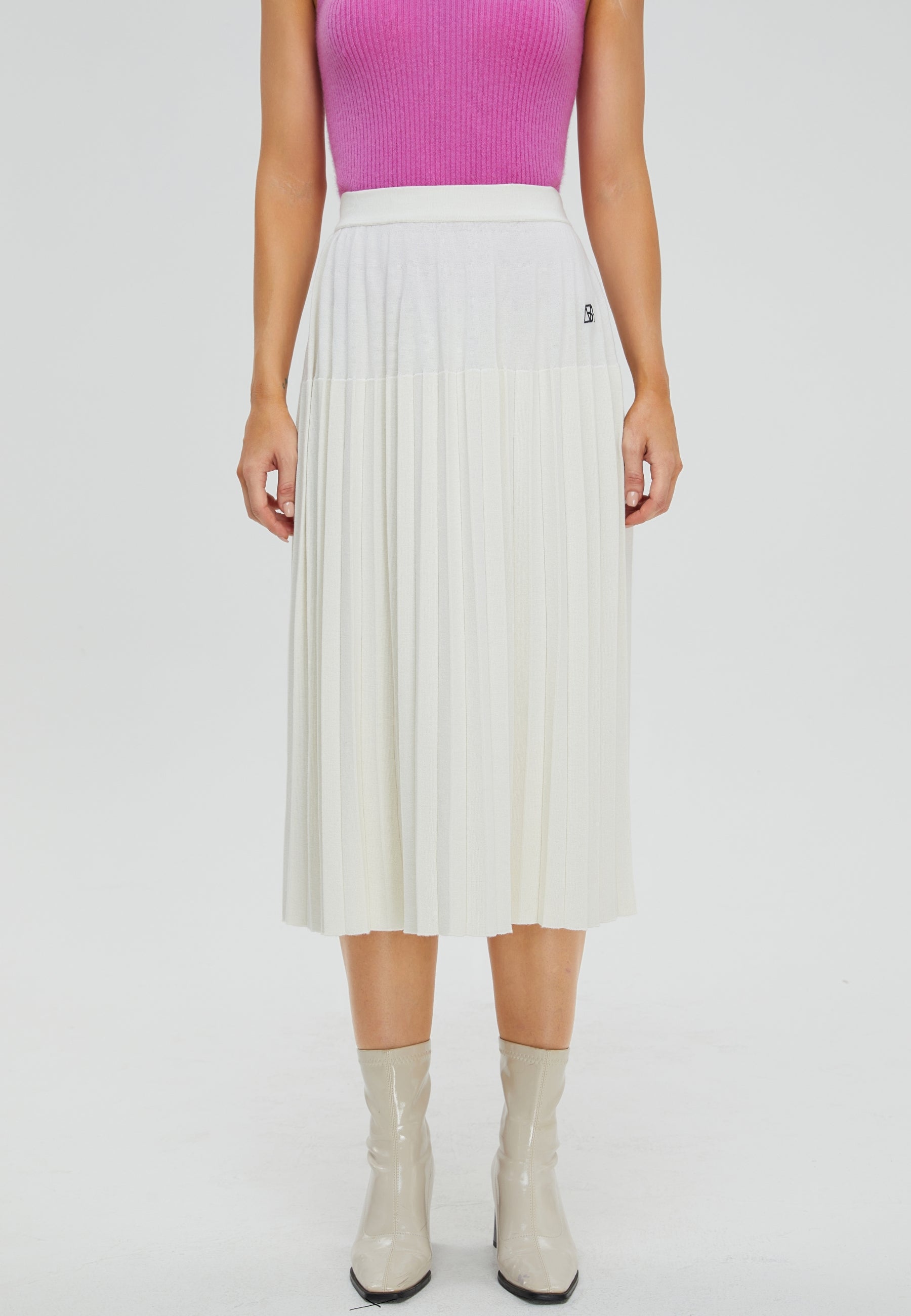 Women's Merino Gradient Pleated Skirt