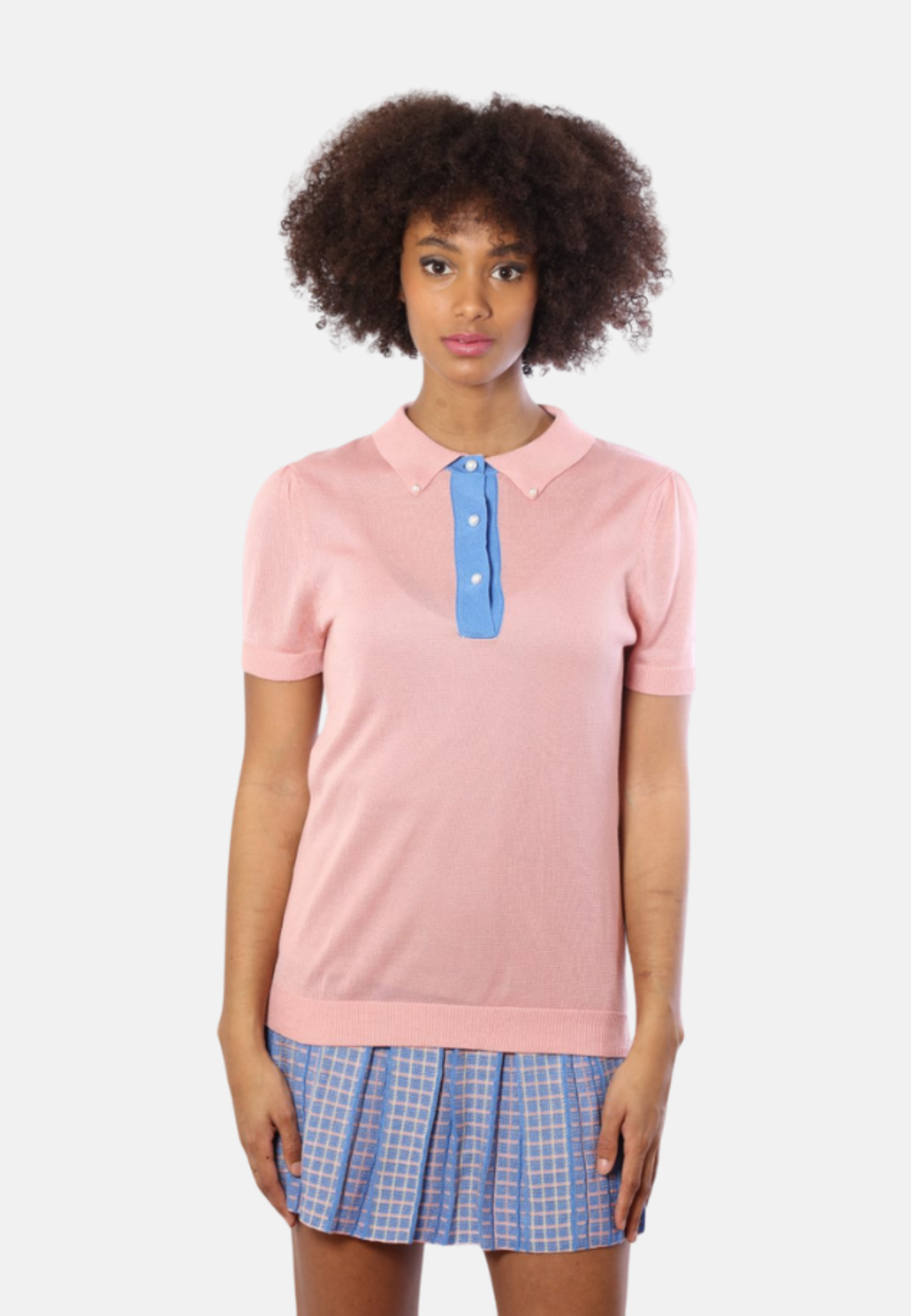 Women’s Chic Two-Tone Tencel Polo