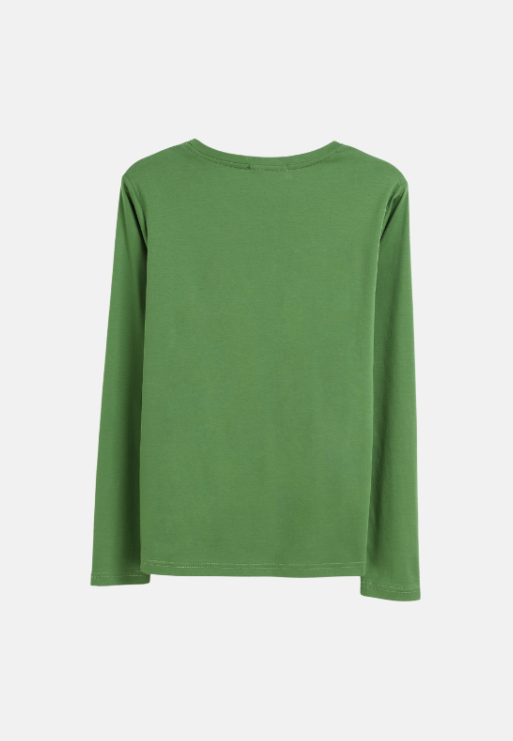 Long Sleeve Crew Neck Mercerized Cotton Women T-Shirt