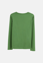 Load image into Gallery viewer, Long Sleeve Crew Neck Mercerized Cotton Women T-Shirt
