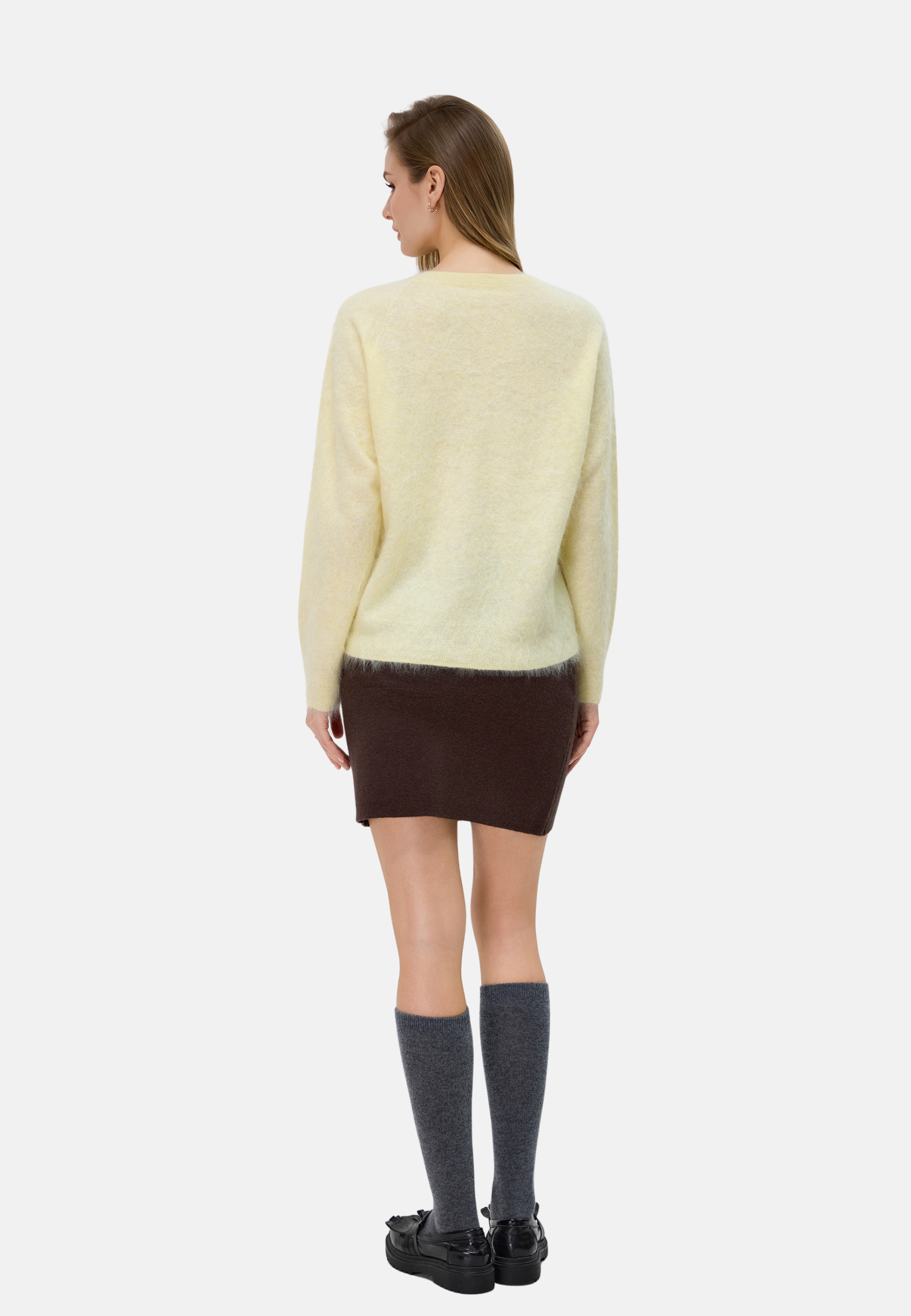 Brushed Silk Cashmere V - Neck Sweater