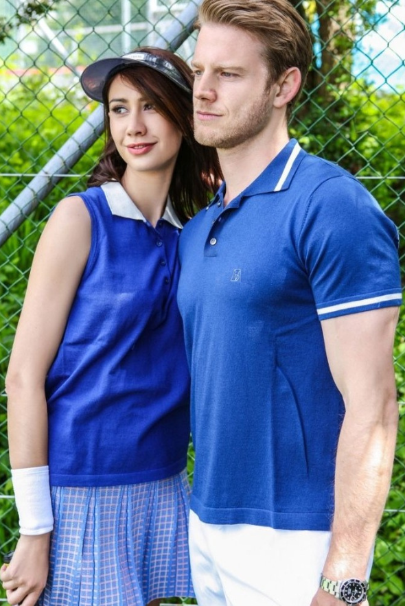 T-shirt polo de sport en cachemire