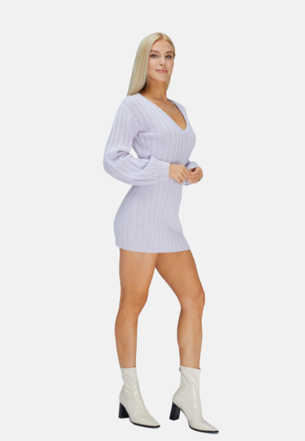 Robe pull courte en cachemire et laine mérinos