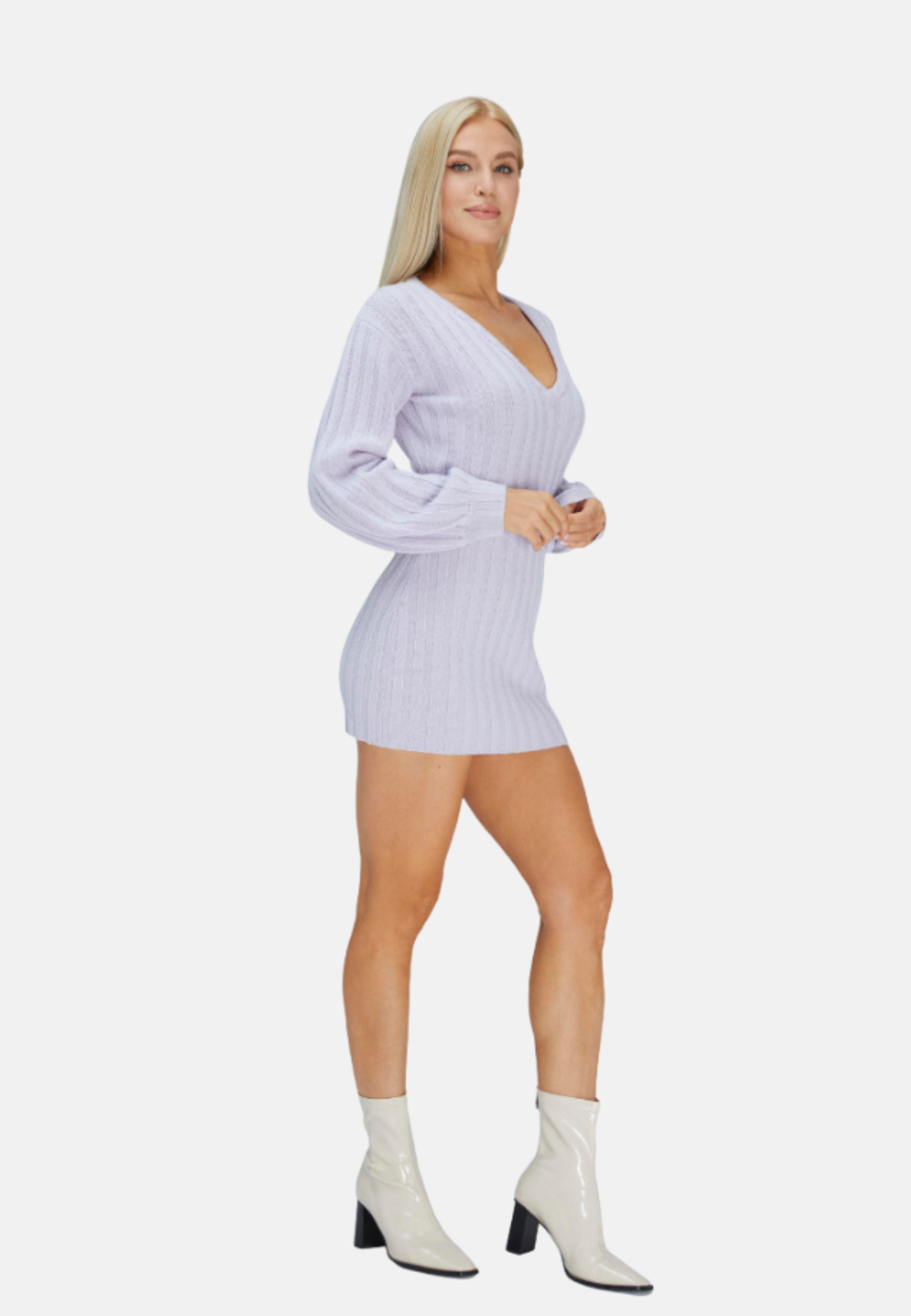 Robe pull courte en cachemire et laine mérinos