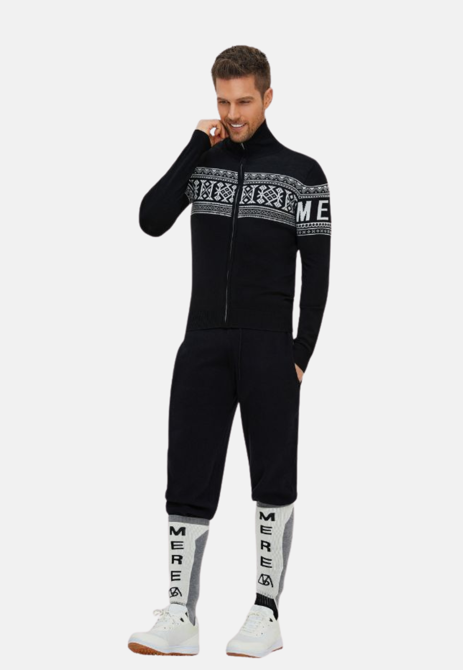 Unisex Vintage Sweden Design Full Zipped Cardigan