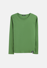 Load image into Gallery viewer, Long Sleeve Crew Neck Mercerized Cotton Women T-Shirt
