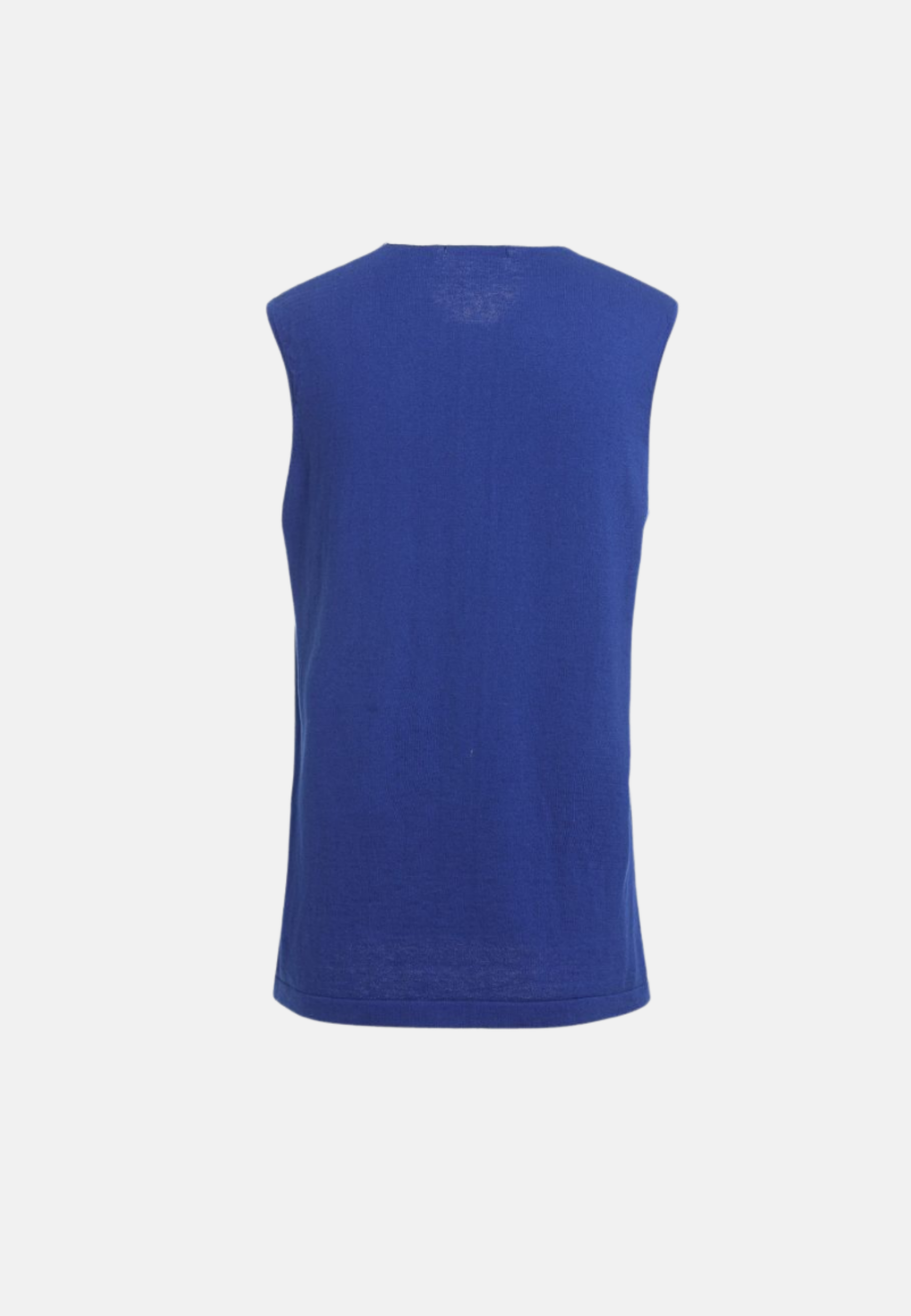 Cotton Cashmere Sleeveless Polo Shirt