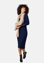 Load image into Gallery viewer, Midi V-Neck Merino Wool Dress
