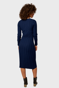 Midi V-Neck Merino Wool Dress335809851408626