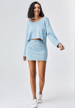Load image into Gallery viewer, Women’s Off-The-Shoulder Top &amp; Mini Skirt Two-Piece Leisure Set
