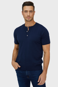 ShortTrim Fit Cotton Cashmere Henley136068772151538