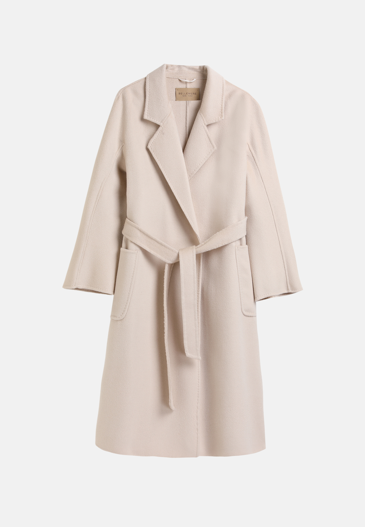 Manteau ceinturé en mérinos