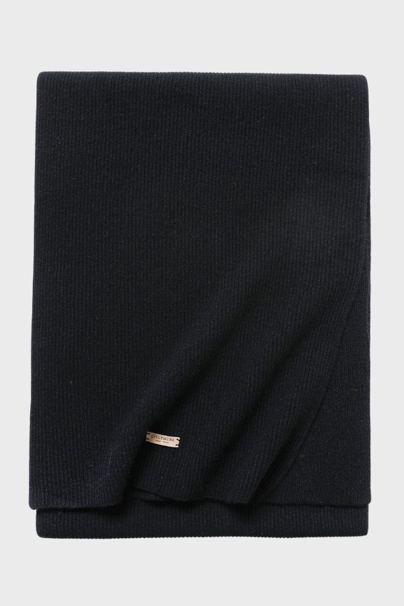 Cashmere Rib Trim Scarf 