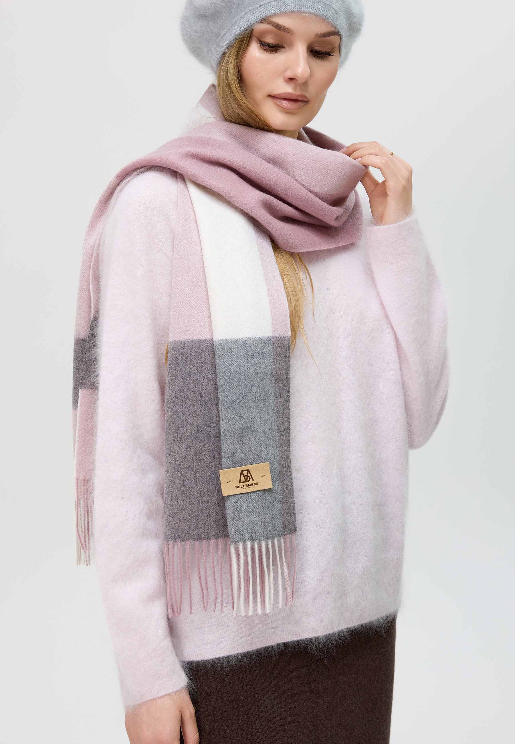 Checker Cashmere Plaid Scarf