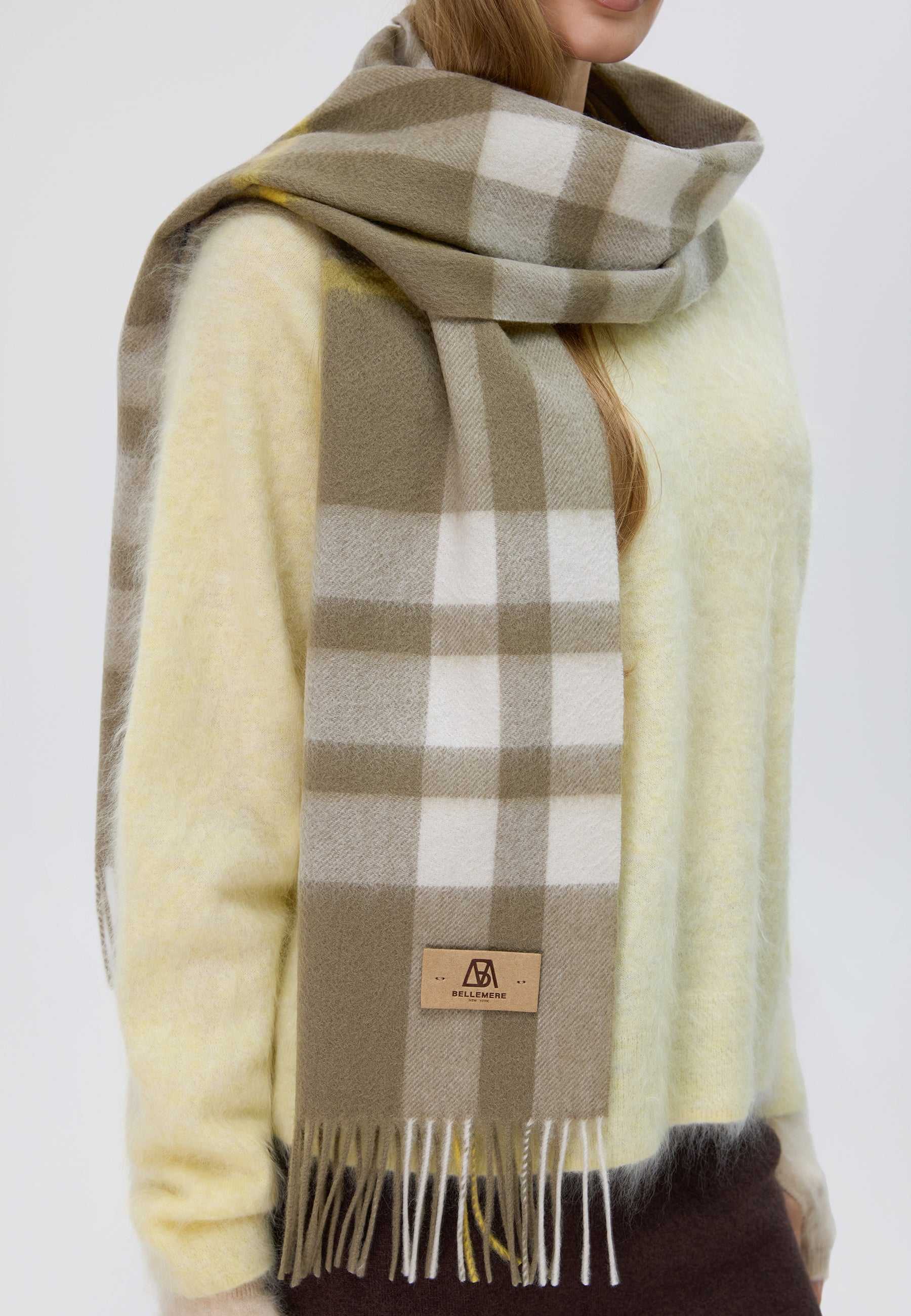 Checker Cashmere Plaid Scarf