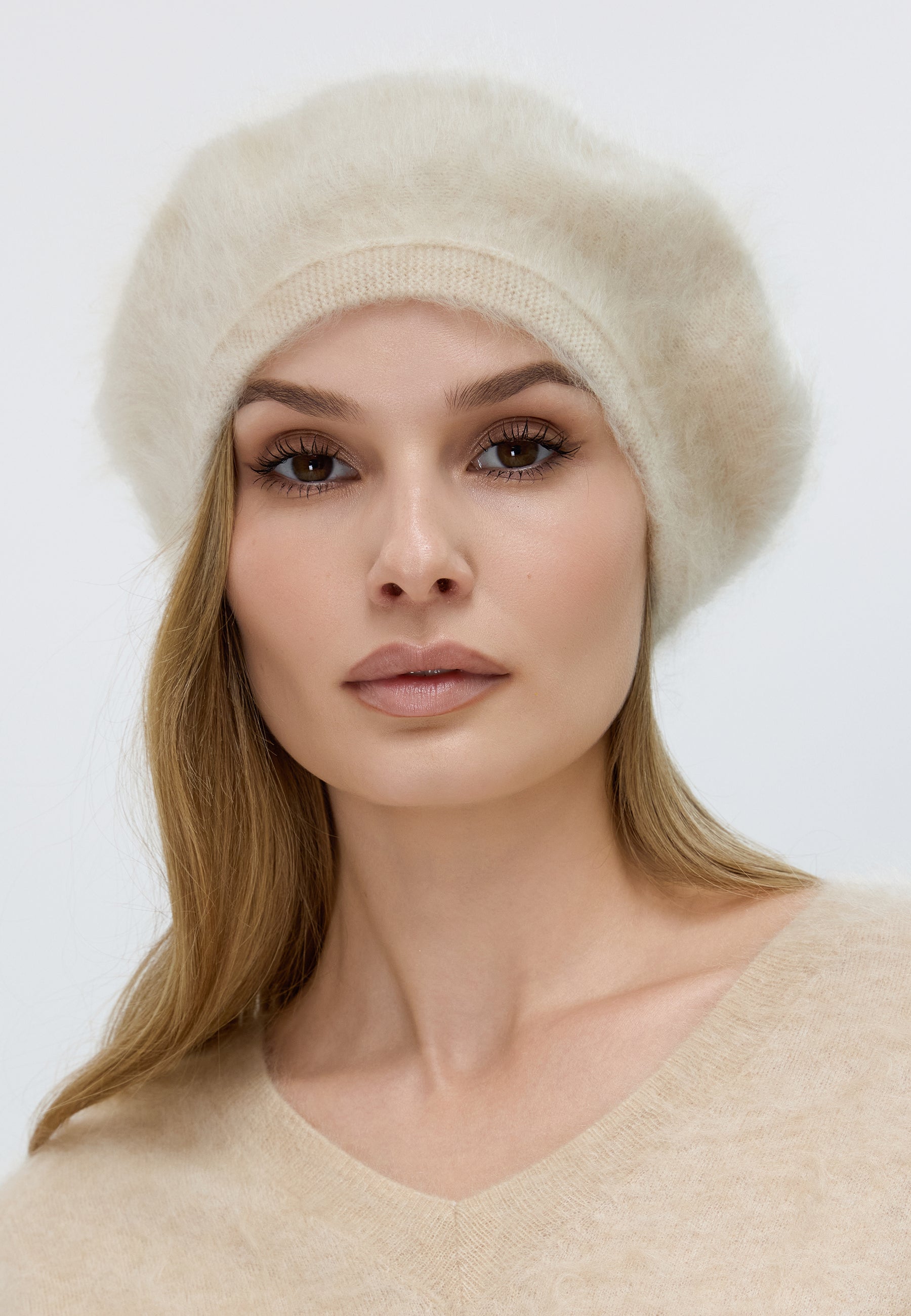 Brushed Pure Cashmere Beret
