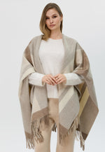 Load image into Gallery viewer, Double Sided Wool Poncho Shawl
