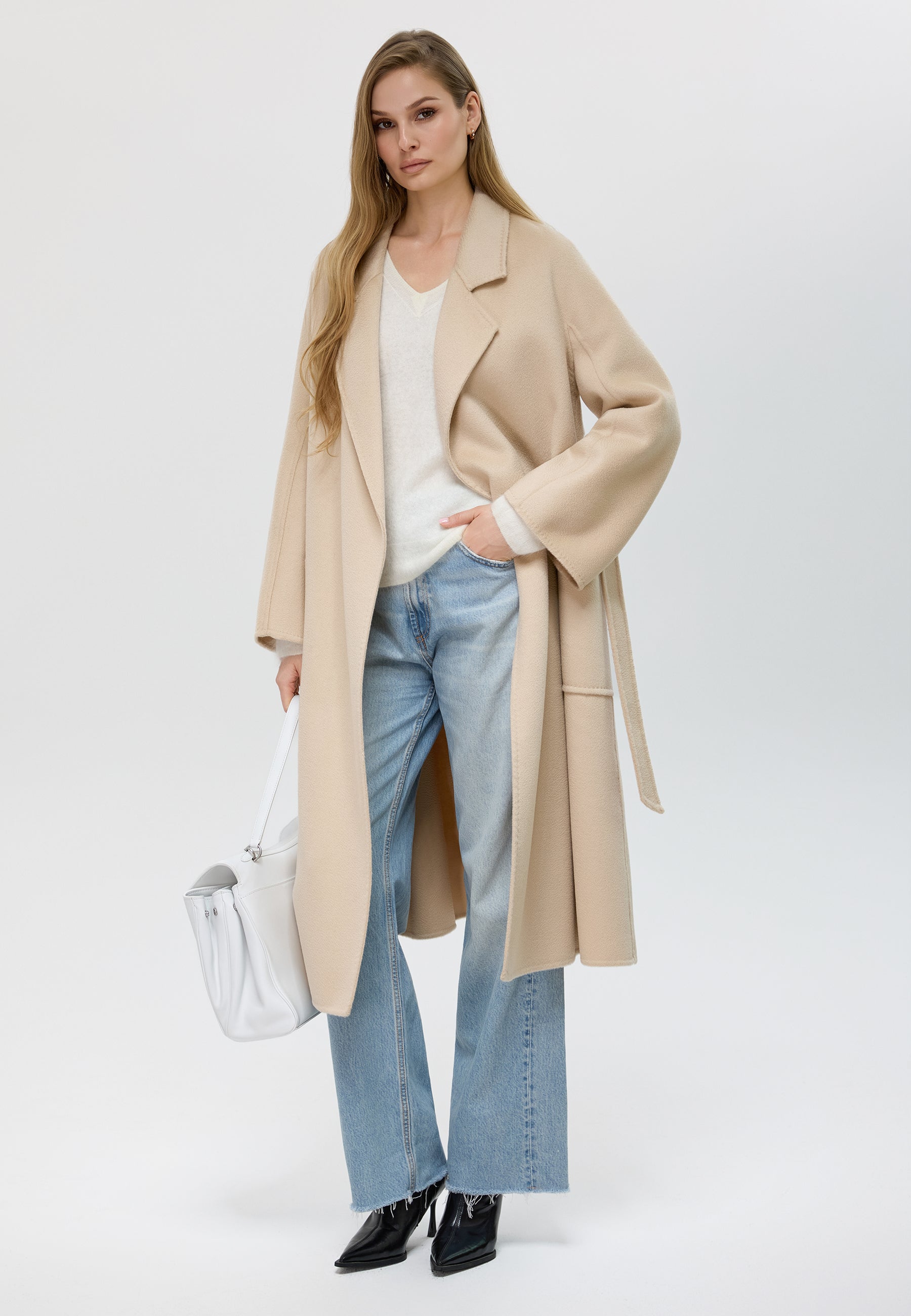 Belted Merino Overcoat