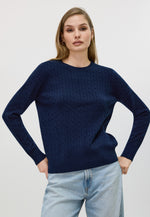 Charger l&#39;image dans la galerie, Cable-knit Crew Neck Cashmere Sweater
