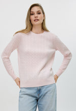 Charger l&#39;image dans la galerie, Cable-knit Crew Neck Cashmere Sweater
