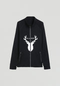 Veste zippée unisexe en laine mérinos motif cerf