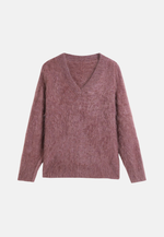 Load image into Gallery viewer, Brushed Pure Cashmere V-Neck Sweater
