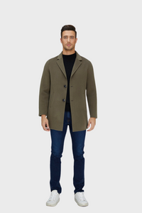 Slick Single-Breasted Wool Blend Coat2136068022157554